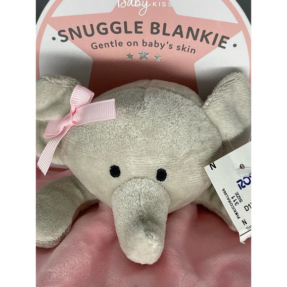 New Baby Snuggle Pink Blankie lovey Gray Elephant With Rattle sound* - Picture 5 of 12